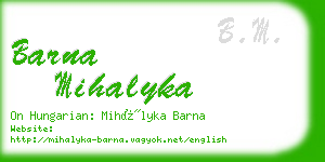 barna mihalyka business card